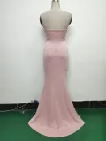 Women Sexy Off Shoulder Satin Evening Dress