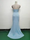 Women Sexy Off Shoulder Satin Evening Dress