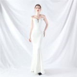 Women Sexy Off Shoulder Satin Evening Dress