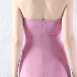 Women Sexy Off Shoulder Satin Evening Dress