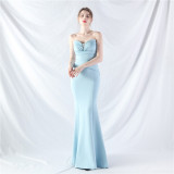 Women Sexy Off Shoulder Satin Evening Dress