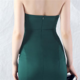 Women Sexy Off Shoulder Satin Evening Dress