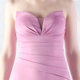 Women Sexy Off Shoulder Satin Evening Dress