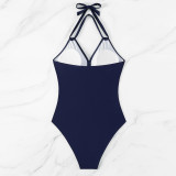 Women Solid Mesh Bikini One-Piece swimwear