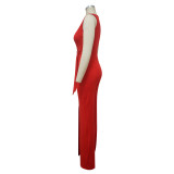 Spring Fashion Deep V Slim Jumpsuit With Belt