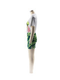 Women's Fashion Printed Short Sleeve Two Piece Skirt Set
