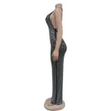 Fashion Women's Clothing V-Neck Beaded Sleeveless Long Dress