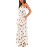 Women Suspender Print Loose Holidays Dress