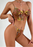 Women Sexy Bra Lace Embroidery Wire Ring Fishbone Sexy Lingerie Two-piece Set