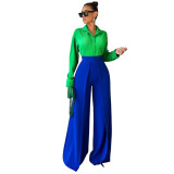 Women Loose Solid Wide Leg Pants Straight