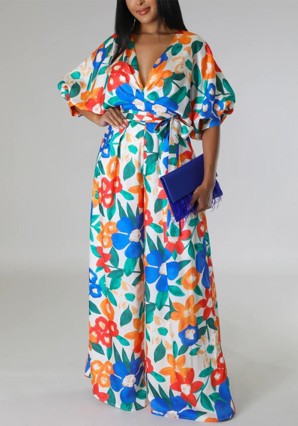 Women's Fashion Casual Printed Jumpsuit