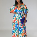 Women's Fashion Casual Printed Jumpsuit