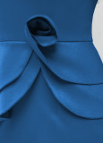 Sexy Fashion Solid Off Shoulder Slit Women's Evening Dress