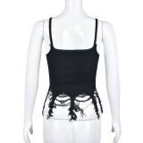 Women's Summer Strap Tassel Trendy Sexy Knitting Top