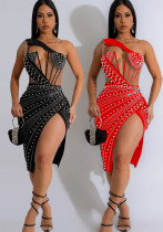 Women mesh Beaded Maxi Dresses
