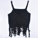 Women's Summer Strap Tassel Trendy Sexy Knitting Top