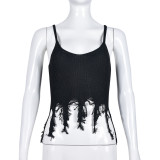 Women's Summer Strap Tassel Trendy Sexy Knitting Top