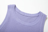 Women Ribbed Knitting Summer Solid Basics Tank Top