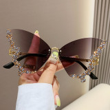 Butterfly Shape Diamond Frameless Women Fashion Sunglasses