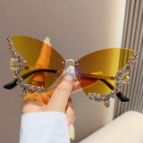 Butterfly Shape Diamond Frameless Women Fashion Sunglasses