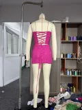 Women sexy irregular Halter Neck Top and Skirt two-piece set