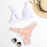 Embroidered Lace Female Bikini Two Pieces Swimsuit