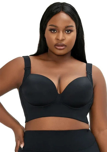 Women's large size thin cup adjustable underwire bra