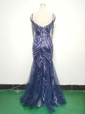 Sequin Patchwork Mesh strap luxury evening dress