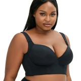 Women's large size thin cup adjustable underwire bra