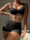 Women Solid Sexy Bikini Swimwear Two-Piece Set