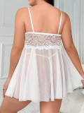 Plus Size Women White Lace Dress Sexy Lingerie