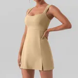 Women Sexy Strap Solid Yoga Tennis Skirt