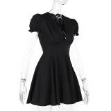 Women summer puff sleeve V-neck sexy puffy dress