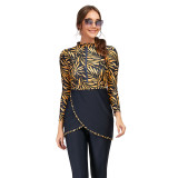 Muslim long sleeves full length pants sun protection three-piece swimsuit