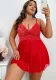 Plus Size Women Red Lace Dress Sexy Lingerie