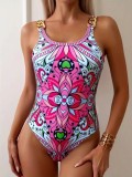 Women's Sexy Print Strap One-Piece Swimsuit