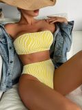 Multi-Color Trapless High Waist Two Pieces Sexy Bikini Swimsuit
