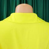 Women's Turndown Collar Solid Color Fashion Loose Casual Button Irregular Shirt Dress