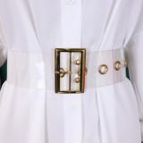 Women's Turndown Collar Solid Color Fashion Loose Casual Button Irregular Shirt Dress