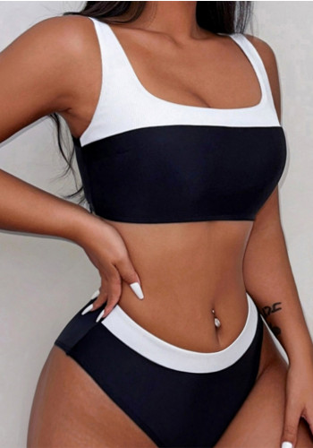 Black And White Color Matching Sexy Bikini Swimsuit