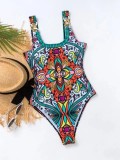 Women's Sexy Print Strap One-Piece Swimsuit