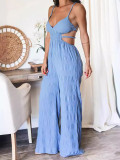 Women Backless suspenders elegant Chic sleeveless Jumpsuit