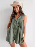 Women summer sleeveless loose jumpsuits