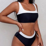 Black And White Color Matching Sexy Bikini Swimsuit