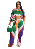 Women printed Top + trousers two-piece set