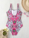 Women's Sexy Print Strap One-Piece Swimsuit