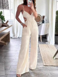 Women Backless suspenders elegant Chic sleeveless Jumpsuit