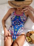 Women's Sexy Print Strap One-Piece Swimsuit