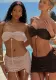 Women Summer Crop Lace Wrinkle Strapless Top and Skirt Two-piece Set