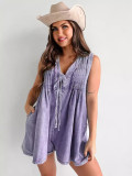 Women summer sleeveless loose jumpsuits